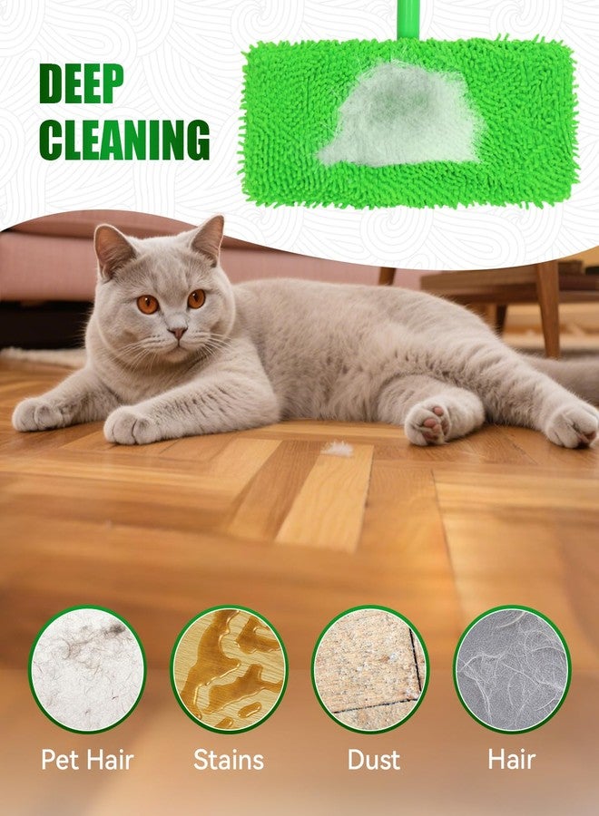 BEVAUEG Reusable Microfiber Mop Pads Compatible with Swiffer Sweeper Mop, Wet Pads Refill, Chenille Dry Sweeping Cloths, Washable Wet Mopping Cloths & Dry Cloths for Hardwood Floor Cleaning, 4 Pack - Image 4
