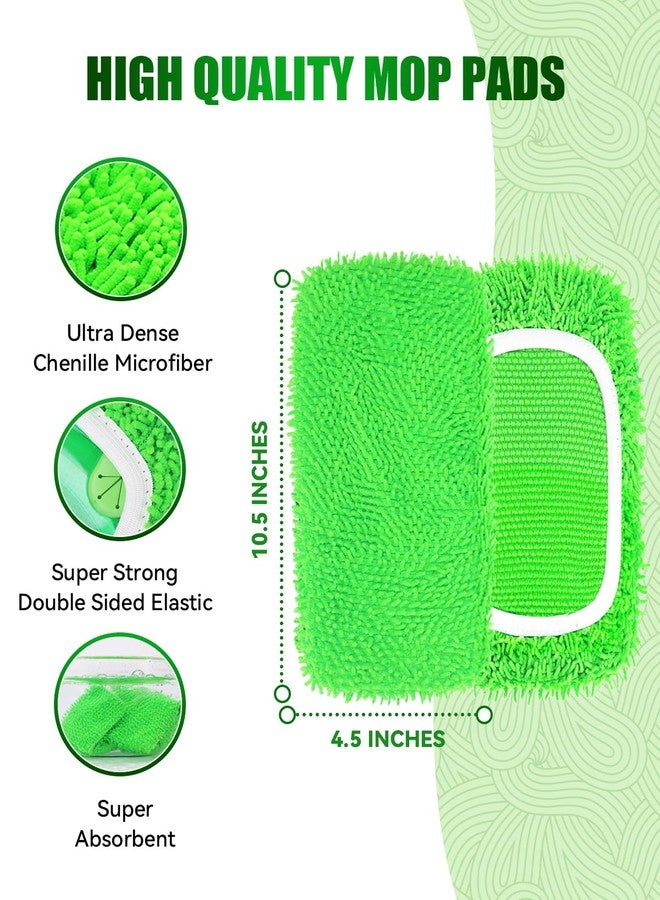BEVAUEG Reusable Microfiber Mop Pads Compatible with Swiffer Sweeper Mop, Wet Pads Refill, Chenille Dry Sweeping Cloths, Washable Wet Mopping Cloths & Dry Cloths for Hardwood Floor Cleaning, 4 Pack - Image 3