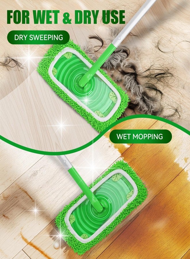 BEVAUEG Reusable Microfiber Mop Pads Compatible with Swiffer Sweeper Mop, Wet Pads Refill, Chenille Dry Sweeping Cloths, Washable Wet Mopping Cloths & Dry Cloths for Hardwood Floor Cleaning, 4 Pack - Image 5