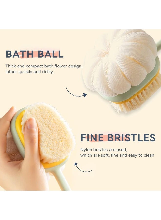 Excefore Shower Scrubber, Double Side Back Scrubber with Long Handle, Back Brush Suitable for Wet or Dry, Back Massager Exfoliation Remove Dead Skin, Body Brush for Men and Women - Image 3