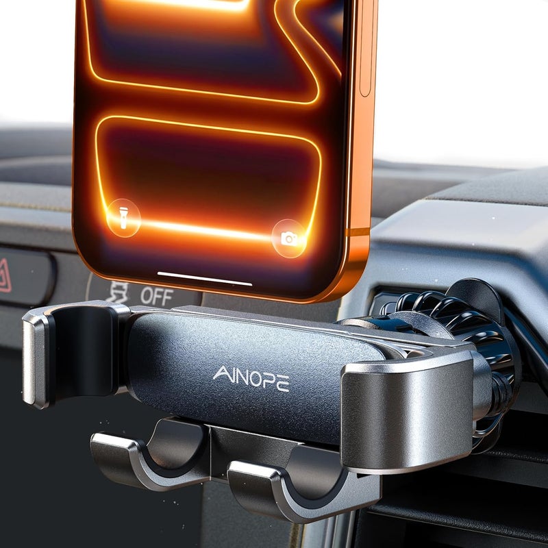 Ainope Car Vent Phone Mount Holder for iPhone 17 Pro Max Car Mount [Slide Design] Air Vent Phone Holders for Your Car [Top Clamp] Car Interior Accessories for iPhone Air 17 Pro Max 16 15 Samsung S25 - Image 1
