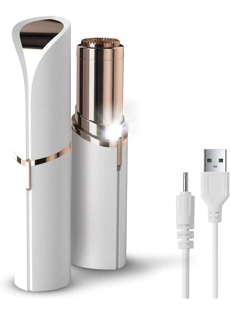 أفضل هدية للفتيات - جهاز إزالة شعر الوجه للنساء، جهاز إزالة شعر كهربائي غير مؤلم وخالٍ من العيوب، ماكينة حلاقة نسائية مقاومة للماء للخدين/الذقن/الذراعين، بطارية مرفقة وإضاءة  مدمجة - Image 1