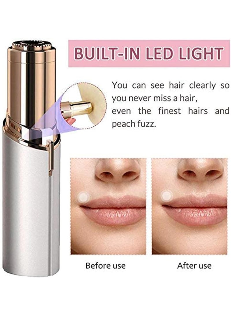 أفضل هدية للفتيات - جهاز إزالة شعر الوجه للنساء، جهاز إزالة شعر كهربائي غير مؤلم وخالٍ من العيوب، ماكينة حلاقة نسائية مقاومة للماء للخدين/الذقن/الذراعين، بطارية مرفقة وإضاءة  مدمجة - Image 2