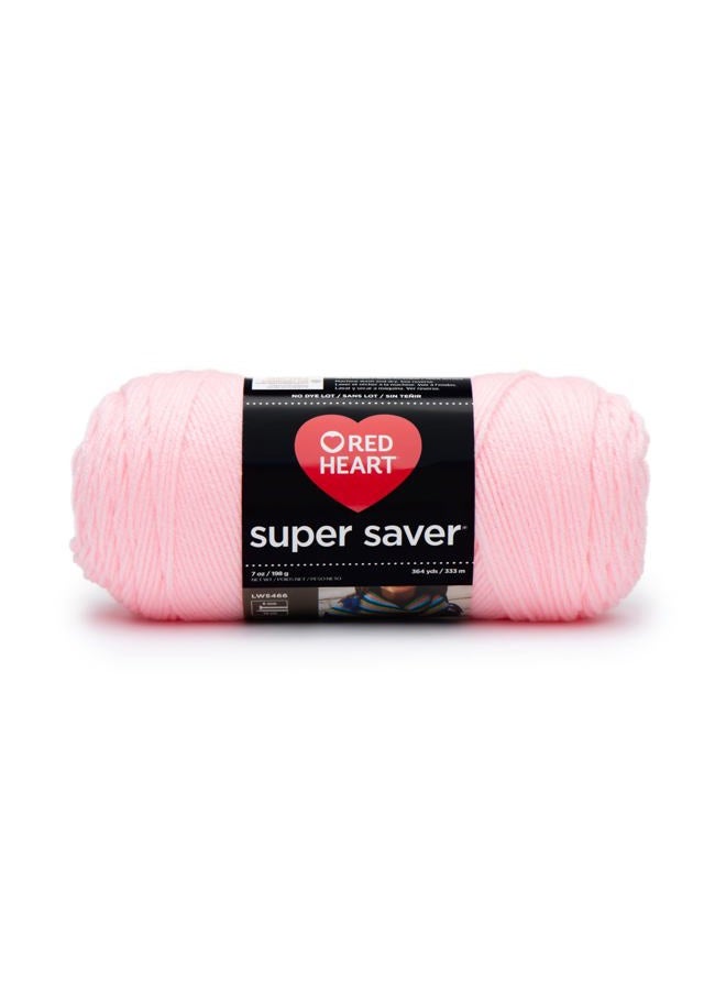 RED HEART Super Saver Yarn, Baby Pink - Image 1