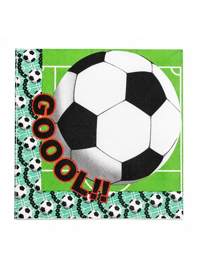 Toyland Football Theme Party Tissue Napkins – Disposable GOAL Design Tissue for Birthday & Events - Image 2