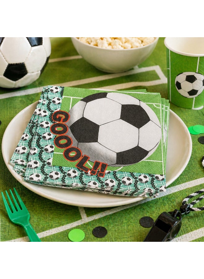 Toyland Football Theme Party Tissue Napkins – Disposable GOAL Design Tissue for Birthday & Events - Image 3