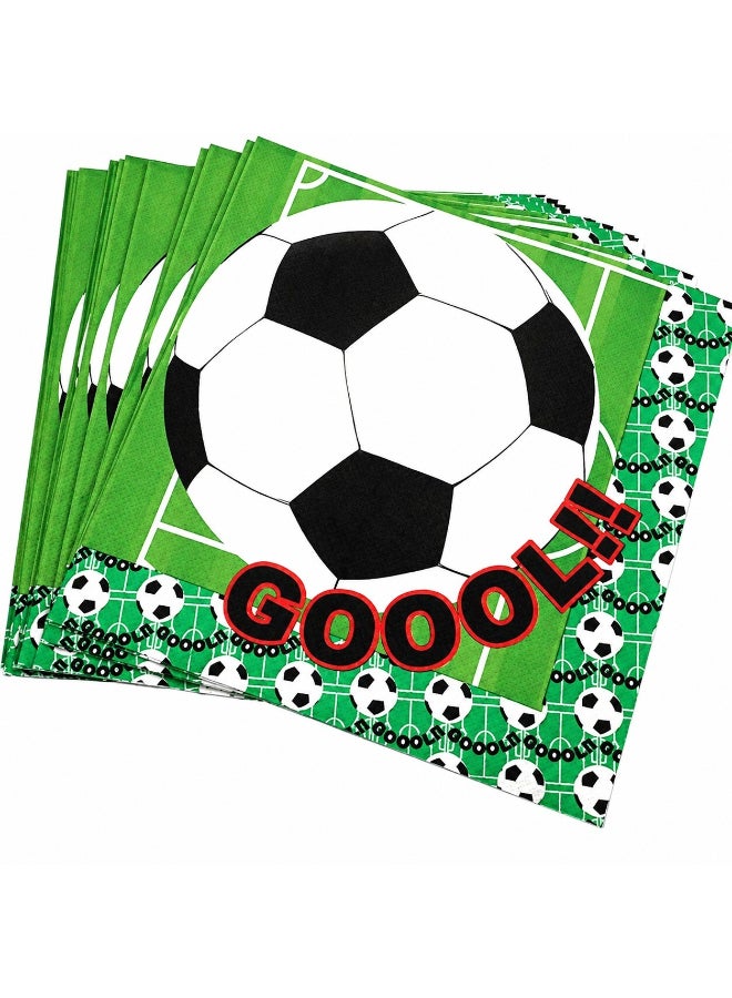 Toyland Football Theme Party Tissue Napkins – Disposable GOAL Design Tissue for Birthday & Events - Image 1