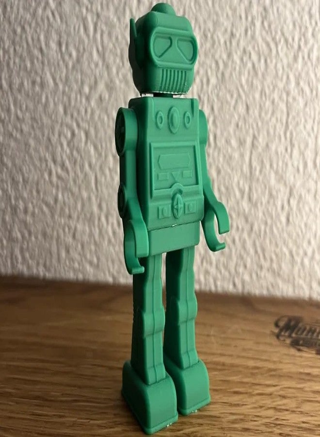 3D Craft Retro Robot Eraser, Mint Multicolor, Classic Design, Desktop Accessory - Image 1