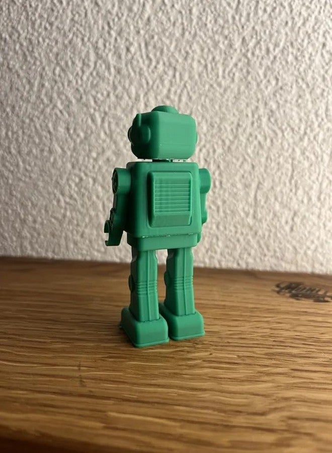 3D Craft Retro Robot Eraser, Mint Multicolor, Classic Design, Desktop Accessory - Image 3