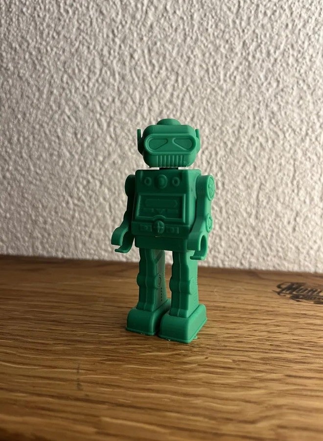 3D Craft Retro Robot Eraser, Mint Multicolor, Classic Design, Desktop Accessory - Image 4