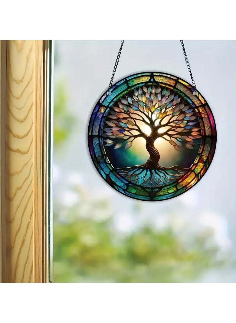 Goolsky 3D Tree of Life Sun Catcher - Colorful Leaf Design, Perfect for Windows & Walls, Ideal Gift for Mom, Grandma, Teacher, Friend - Vintage Acrylic Home Decor - Image 5