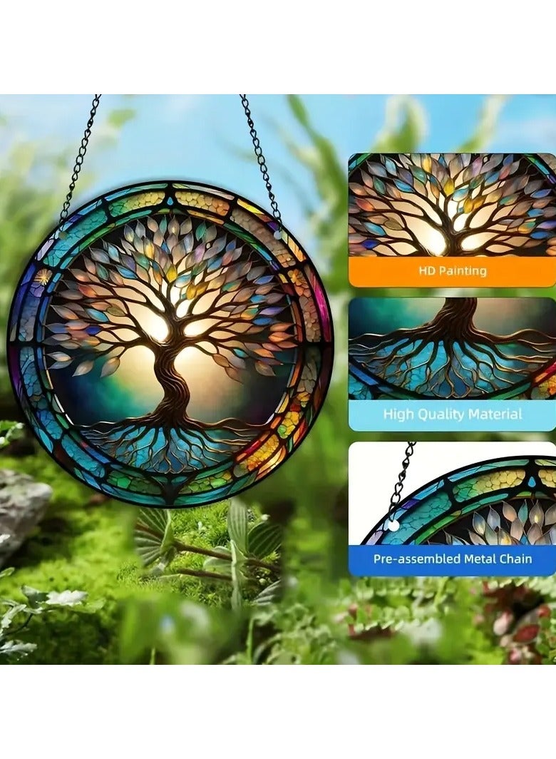 Goolsky 3D Tree of Life Sun Catcher - Colorful Leaf Design, Perfect for Windows & Walls, Ideal Gift for Mom, Grandma, Teacher, Friend - Vintage Acrylic Home Decor - Image 4