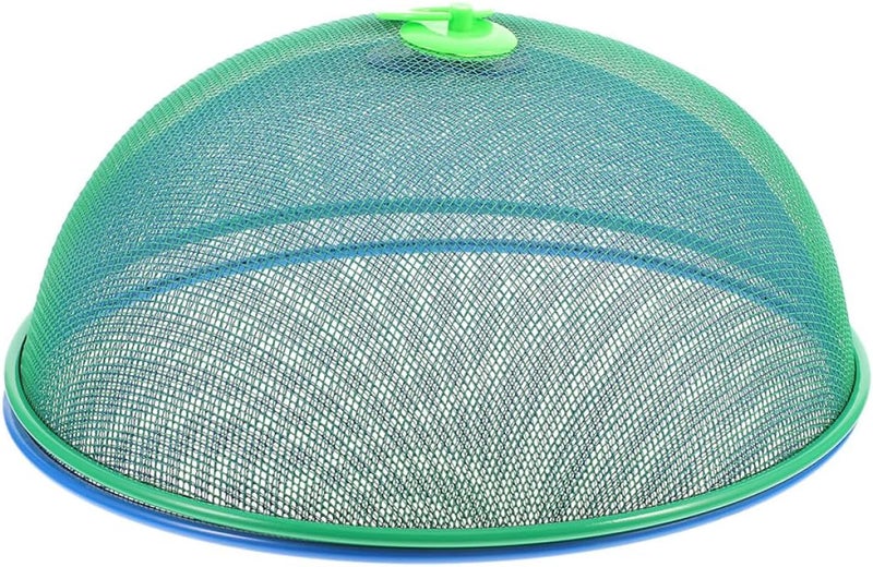 GALPADA 2pcs Iron Mesh Food Covers 24cm Green Blue Food Protector Tents for Outdoor Picnics and Bbqs Metal Mesh Dome for Table Serving and Protection - Image 1