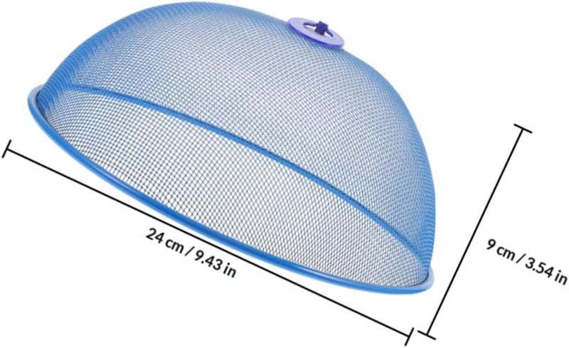 GALPADA 2pcs Iron Mesh Food Covers 24cm Green Blue Food Protector Tents for Outdoor Picnics and Bbqs Metal Mesh Dome for Table Serving and Protection - Image 2