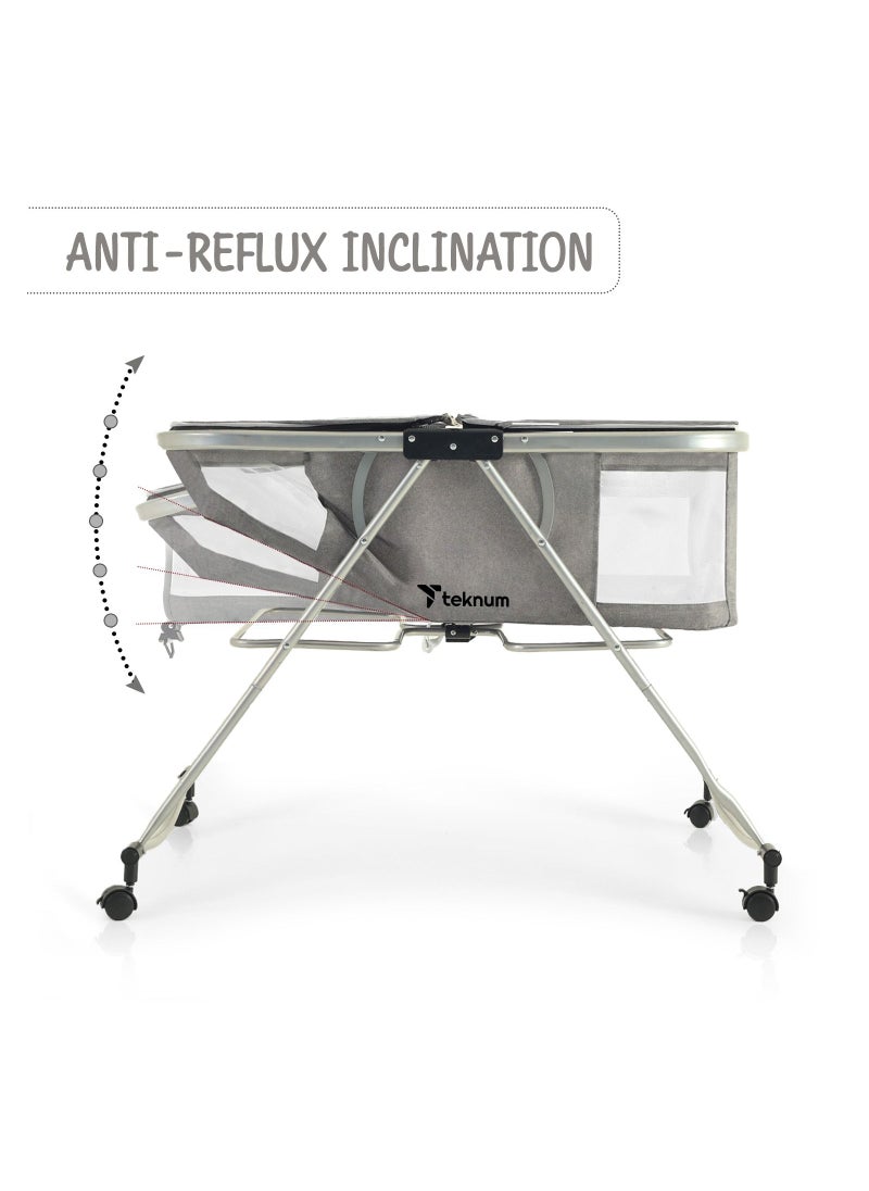 3 IN 1 Baby Cot/Cradle With Mosquito Net & Wheels Dark Grey