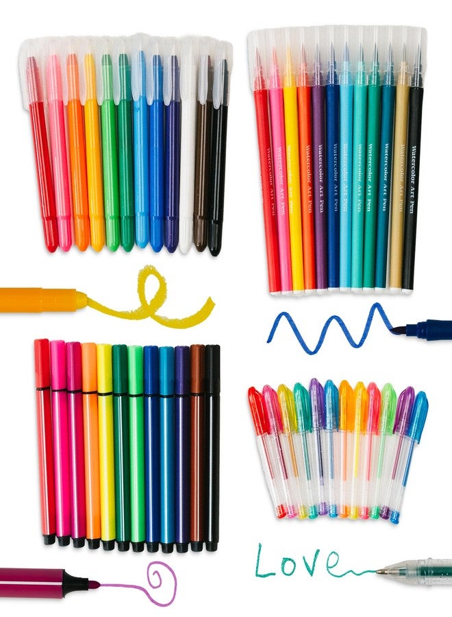 PapaKit Creative Art Coloring Set (Mermaid), Includes Travel Bag, Assorted Washable Marker Set, Glitter Pens & Coloring Pages, Art Supplies Great Gift for Kids - Image 5