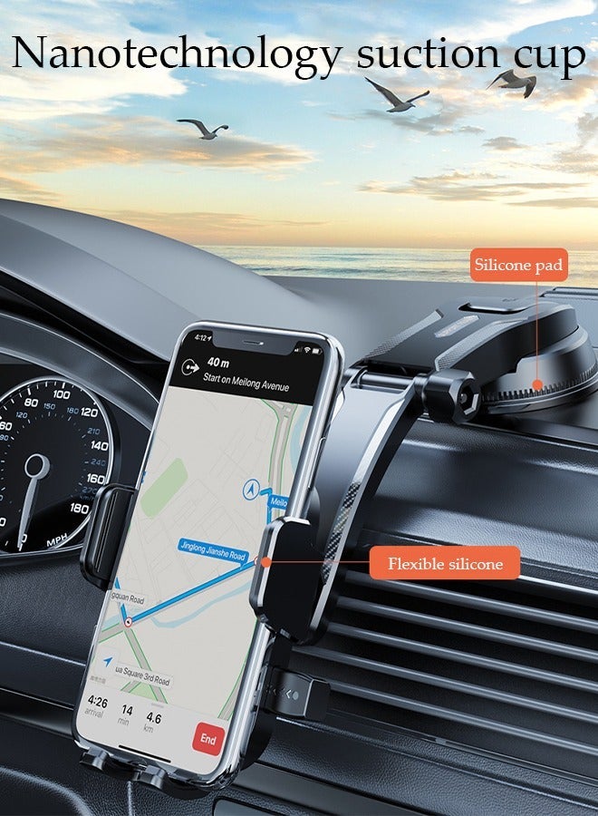 DUNISO Universal Phone Holder for Car Powerful Suction Hands-Free Cell Phone Mount Car Phone Holder for Car Dashboard Windshield Air Vent Compatible for All Smartphones - Image 5