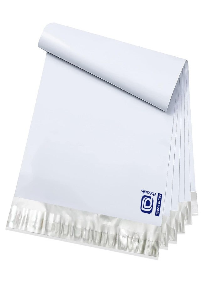 POLYSELLS 50 pcs 12x15.5 Inches White Poly Mailers Shipping Envelopes, Strong Adhesive Sealing, Waterproof, and Tear-resistant Postal Mailing Bags for Clothing, Books, and Accessories - Image 1