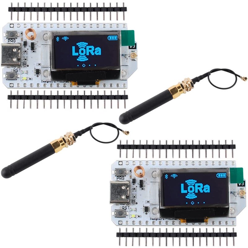 915MHz ESP32 LoRa OLED Development Board V3 SX1262 Type-C + LoRa Antenna for Arduino Meshtastic LoraWan IOT (Pack of 2), not Compatible with Heltec LoRa 32 V2