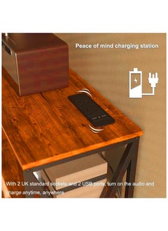 AGD Adjustable Coffee Table With Charging Station, Entryway Table, Coffee Corner With Storage Shelf, Entryway Table With Power Outlet For Sofa, Living Room Entryway 100X35X90 Cm  - Image 5