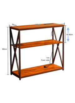 AGD Adjustable Coffee Table With Charging Station, Entryway Table, Coffee Corner With Storage Shelf, Entryway Table With Power Outlet For Sofa, Living Room Entryway 100X35X90 Cm  - Image 2