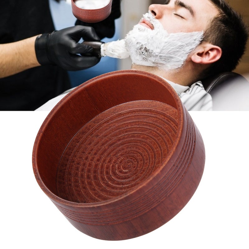Wooden Shaving Soap Bowl Cup Mug Tool Natural For Man Shaver Razor Cleansing Foam Round - Image 5
