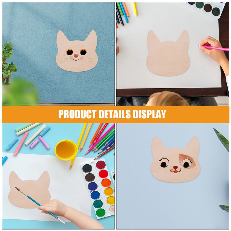 12pcs Unfinished Wood Cat Cutout Halloween Cat Cutout Diy Crafts Wall Decoration And Ornaments For Pet Cat - Image 5