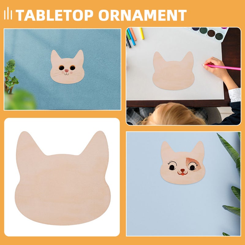12pcs Unfinished Wood Cat Cutout Halloween Cat Cutout Diy Crafts Wall Decoration And Ornaments For Pet Cat - Image 3