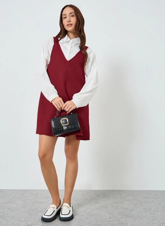 Take Two Women Burgundy Sleeveless A-Line Mini Dress