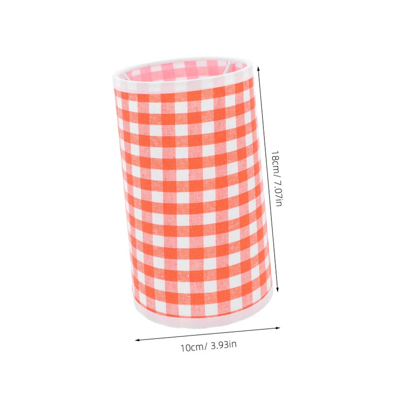 Orange Plaid Modern Cloth Lampshade Replacement for Table Wall and Floor Lamps Iron Frame Easy to Clean Home Office Decor - Image 3