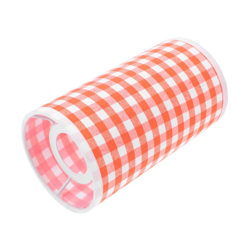 Orange Plaid Modern Cloth Lampshade Replacement for Table Wall and Floor Lamps Iron Frame Easy to Clean Home Office Decor - Image 2