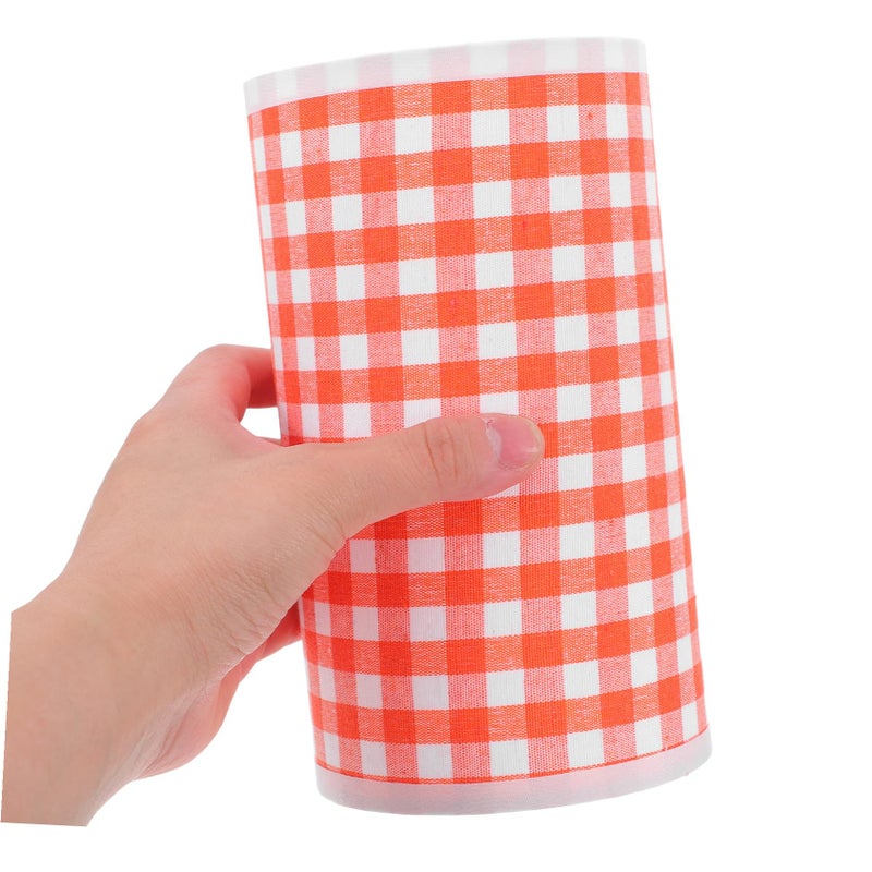 Orange Plaid Modern Cloth Lampshade Replacement for Table Wall and Floor Lamps Iron Frame Easy to Clean Home Office Decor - Image 5