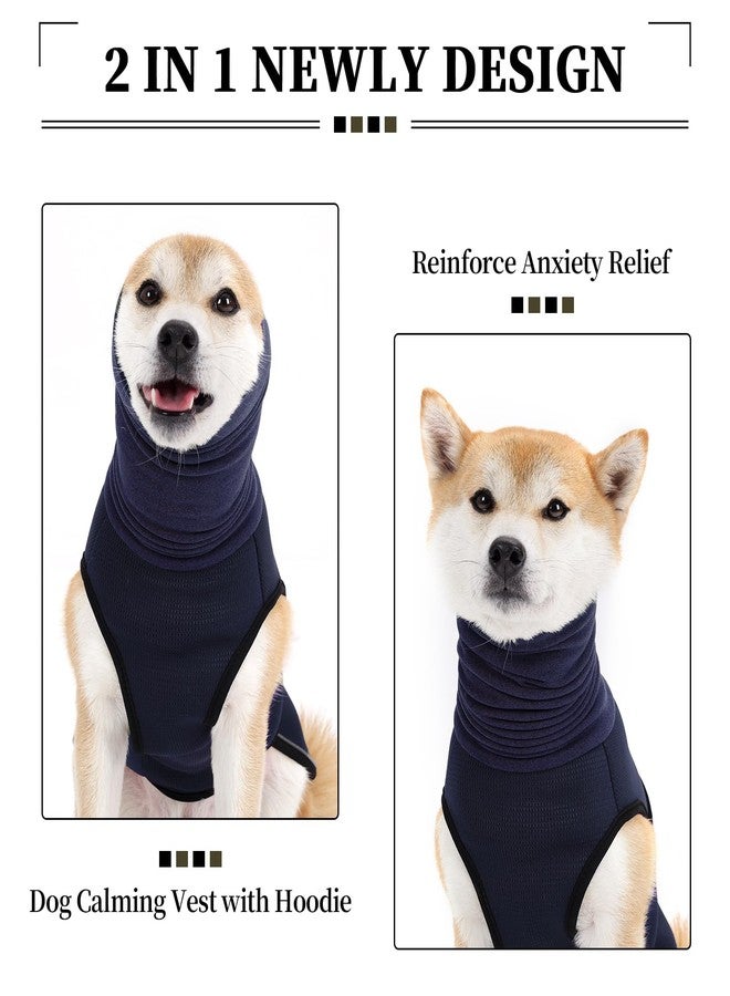 ROZKITCH Jacket for Dogs, Anxiety Calming Vest for Dogs, Breathable Pet Shirt for Separation, Fireworks & Travel, Comforting Wrap NavyBlue L - Image 4