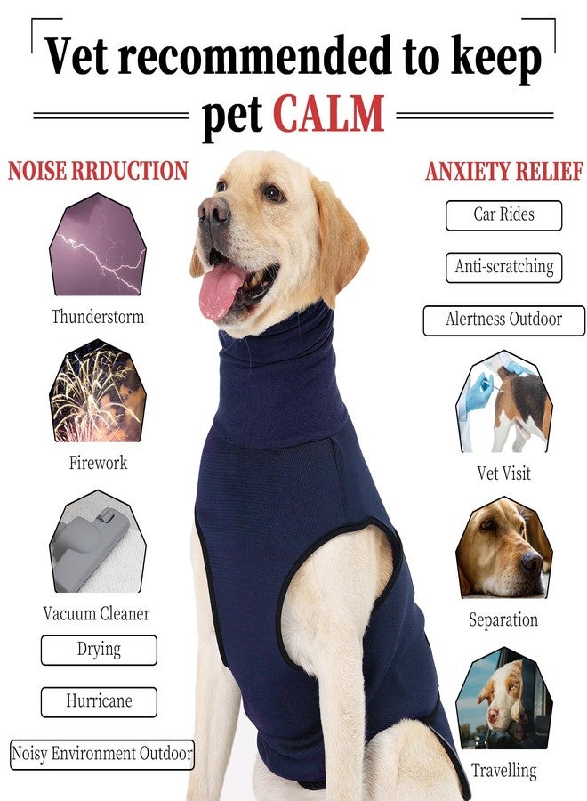 ROZKITCH Jacket for Dogs, Anxiety Calming Vest for Dogs, Breathable Pet Shirt for Separation, Fireworks & Travel, Comforting Wrap NavyBlue L - Image 2