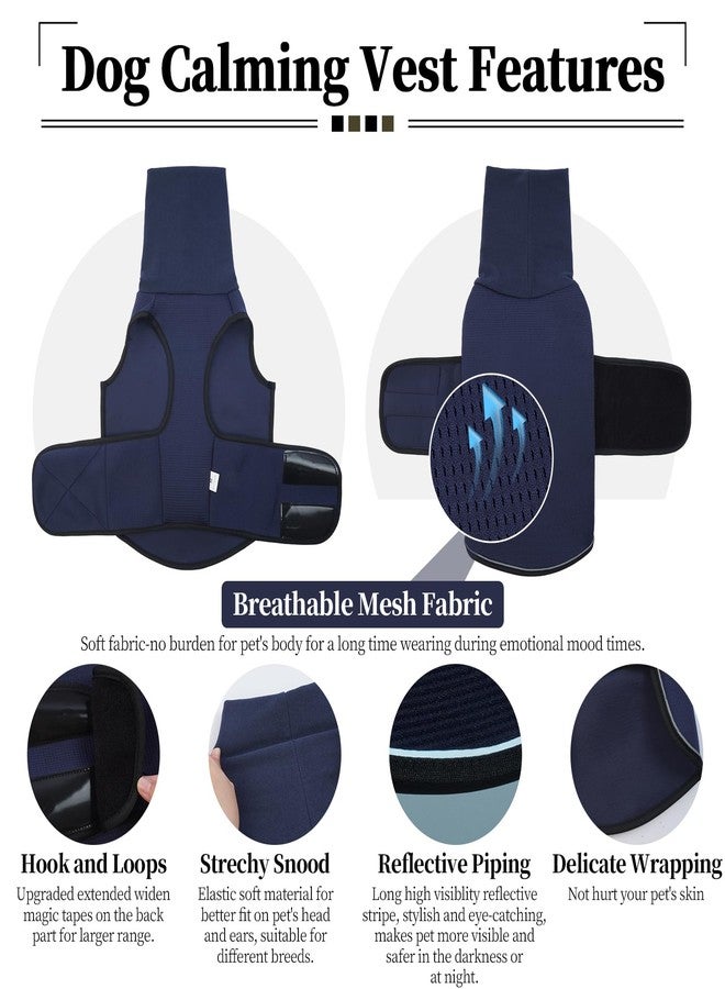 ROZKITCH Jacket for Dogs, Anxiety Calming Vest for Dogs, Breathable Pet Shirt for Separation, Fireworks & Travel, Comforting Wrap NavyBlue L - Image 3