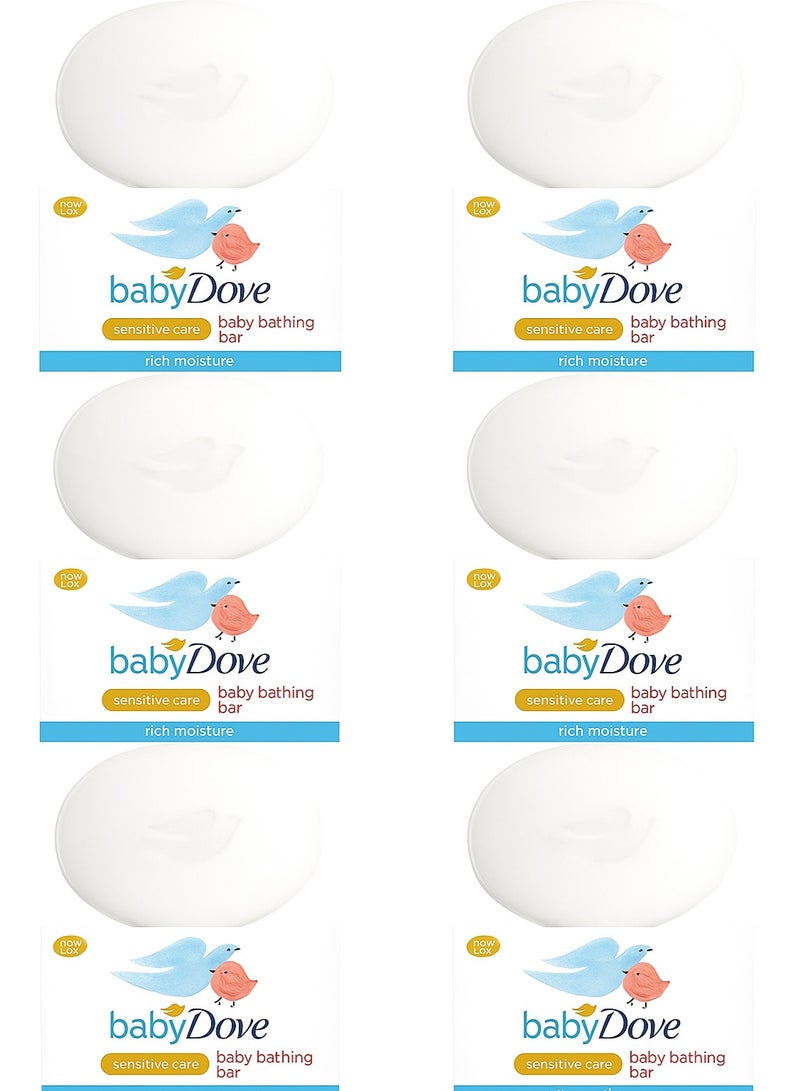Baby Dove Sensitive Care Rich Moisture Baby Bathing Bar 90g Pack of 6 - Image 1