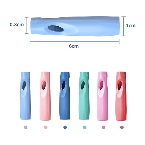 OSteed Ergonomic Pencil Grip, Extender & Cap 3 in 1, Silicone Pencil Partners Pack of 6 Pcs for Kids and Adults Handwriting - Image 4
