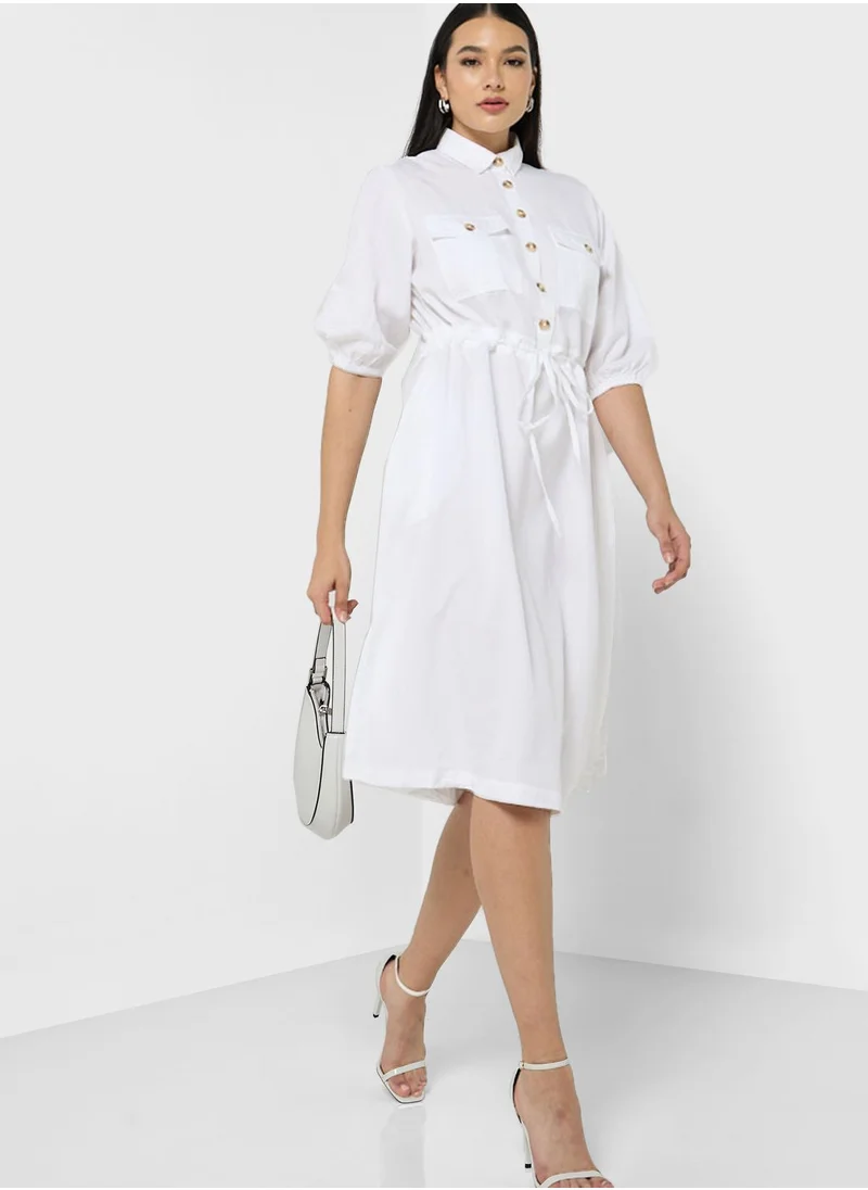 French Connection Button Down Pocket Detail Dress