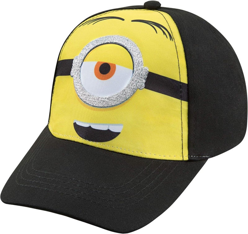 Minions قبعة بيسبول للأولاد - للأعمار من 4 إلى 7 سنوات باللونين الأسود والأصفر - Image 1
