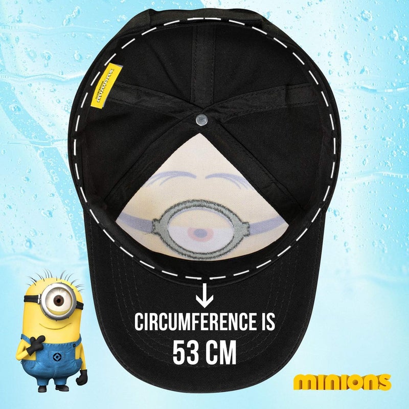 Minions قبعة بيسبول للأولاد - للأعمار من 4 إلى 7 سنوات باللونين الأسود والأصفر - Image 5