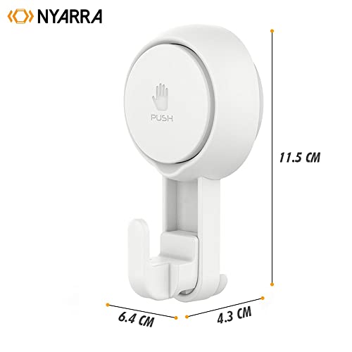 Nyarra Vacuum Suction Hooks,Wall Clips For Hanging Towel,Clothes,Kitchen Utensils,Drill-Free Installation,Removable & Reusable Wall Mounted Bathroom Hanger,Pack Of_2 (Thin Hooks [Nr-0554]) - Abs,White - Image 3