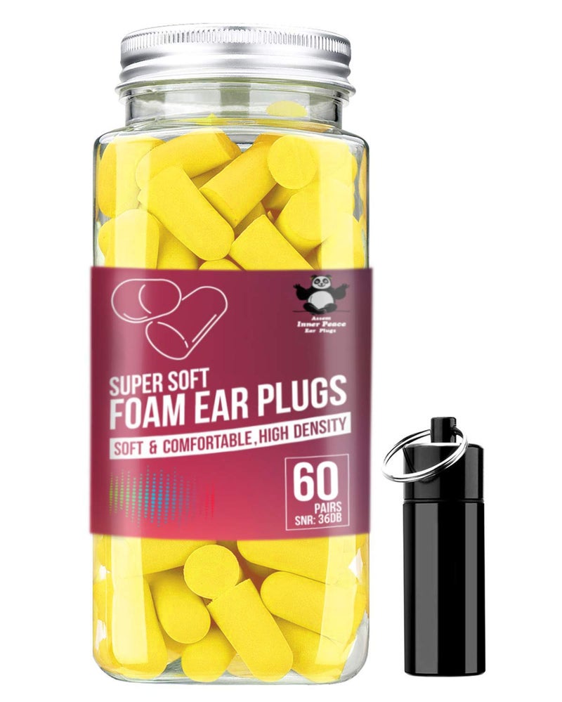 Aseem Ultra Soft Foam Ear plugs for noise cancellation, Ultra Comfortable Premium Noise Reducing ear plugs for sleeping, Loud Sound Reduction, 36 dB Noise Reduction, 60 Pair - Image 1
