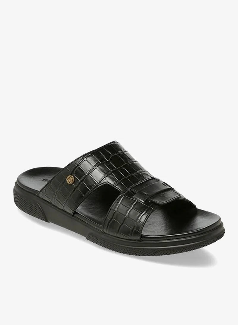 DUCHINI BLACK Men Leather Comfort Sandals for Men | Best Price UAE