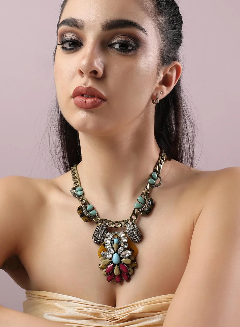 SOHI Designer Statement Stone Artificial Necklace Jewellery