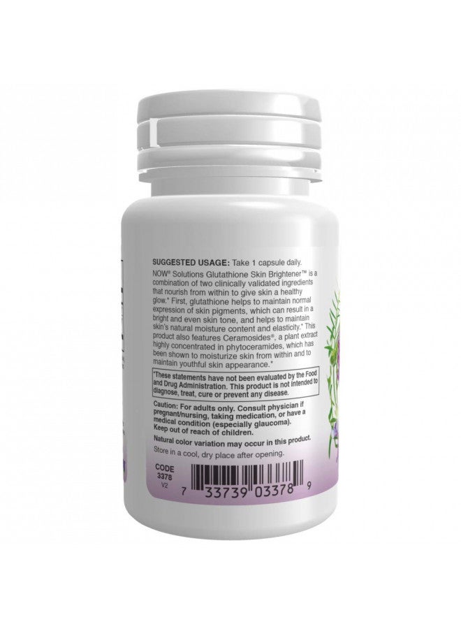 now NOW Solutions, Glutathione Skin Brightener with Ceramosides®, Moisturizing and Illuminating, 30 Veg Capsules - Image 3