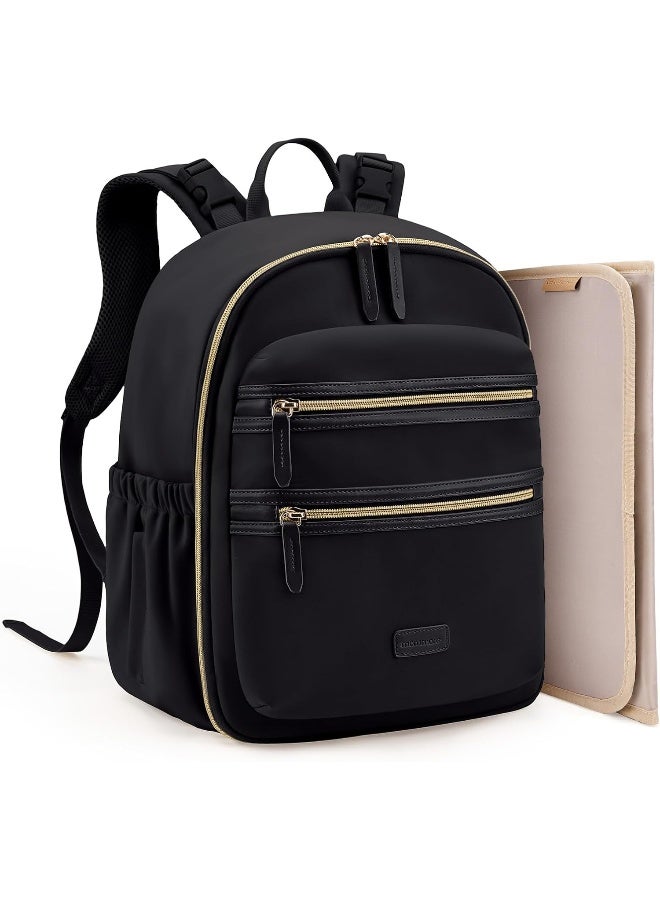mommore Neoprene Diaper Bag Backpack Small Baby Bag Travel Mini Diaper Backpack for Newborn with Insulated Pockets - Image 1