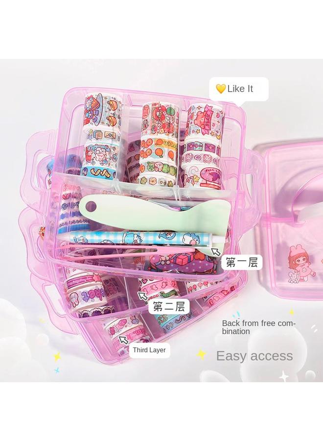 Bluejw 100 Rolls Of Hand Account Stickers And Tape Film Suit Hand Account Books Primary School Students' Hand Account Tools Material And Paper Tape - Image 3