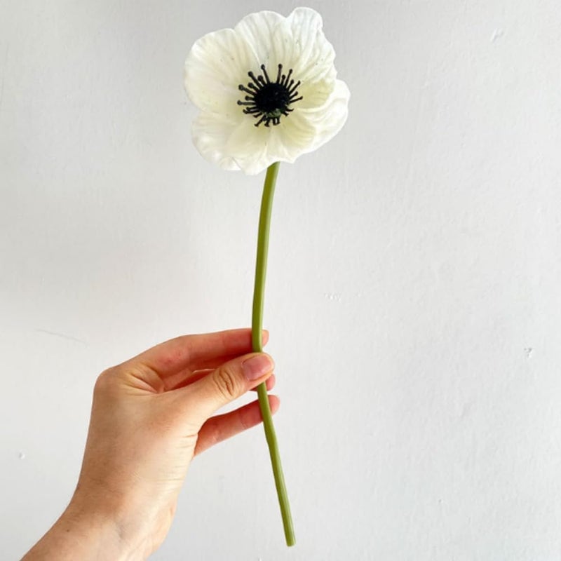 OUKEYI Artificial Flowers False Poppy Flowers,10 pcs Artificial Poppy Silk Fake Flowers,No Fade PU Fake Latex Flowers for Kitchen Table Centerpiece Wedding Holiday Bridal Bouquet Home Party Decor (white) - Image 3