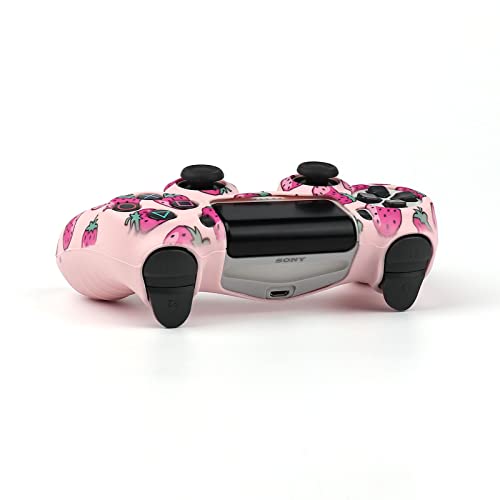 RALAN Pink Controller Skins for PS4,Fruit Silicone Controller Cover Skin Protector Compatible /PS4 Slim/PS4 Pro Controller with 2 Cute Thumb Grips Caps… - Image 5