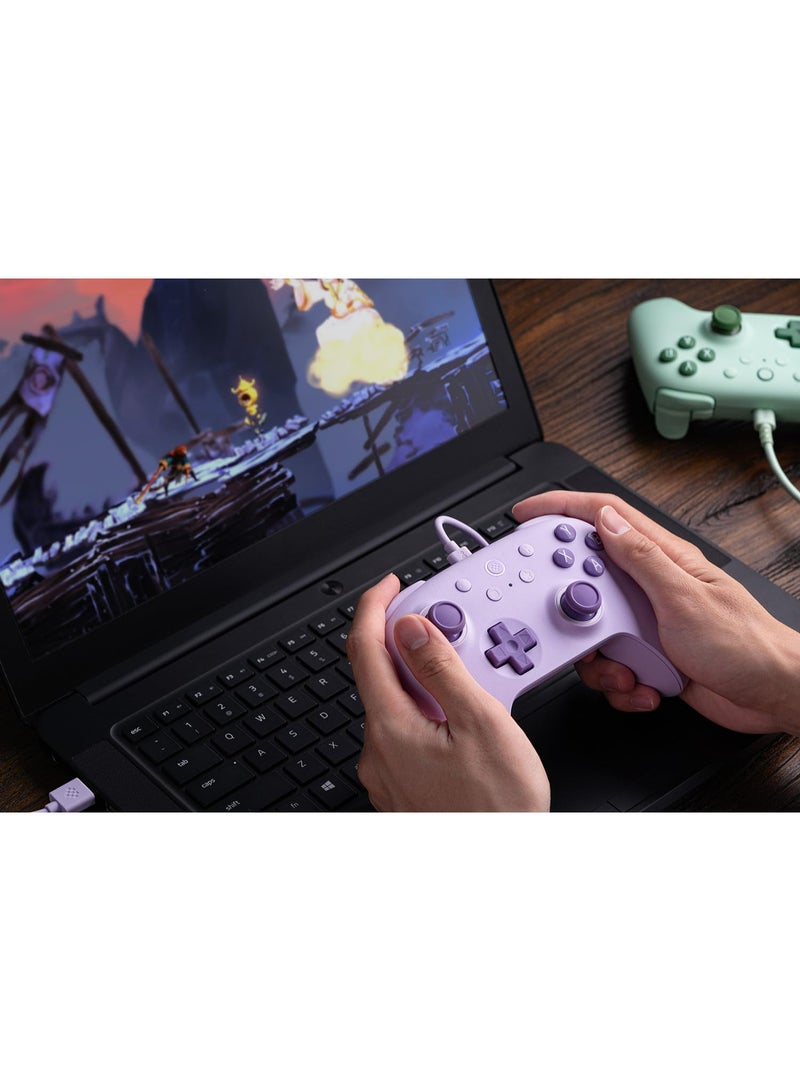 8بت دو وحدة تحكم سلكية 8BitDo Ultimate 2C لأجهزة الكمبيوتر التي تعمل بنظامي التشغيل Windows و Android، مع معدل استطلاع يبلغ 1000 هرتز، وعصي تحكم تعمل بتأثير هول، ومحفزات هول، ومصدات L4/R4 قابلة لإعادة التعيين (أرجواني) - Image 5